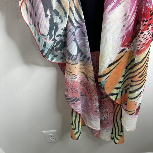 Boston Proper Dress Womens Small Multicolor Boho Maxi Sheer Overlay Flowy Resort - Picture 9 of 11